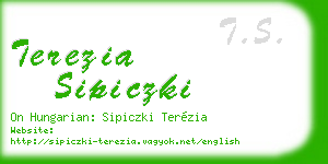 terezia sipiczki business card